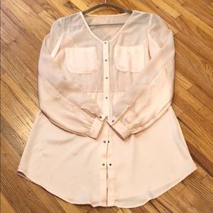 Nasty Gal | Satin & Chiffon Shirtdress | Size M